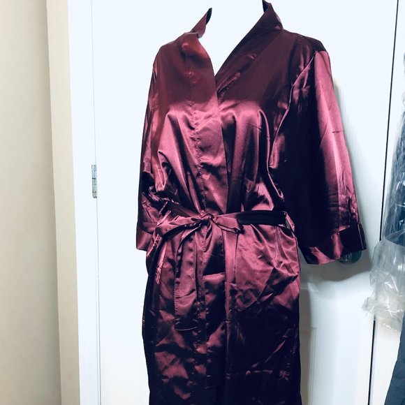 Wine Satin Robe | Size M - NWOT - Picture 2 of 7